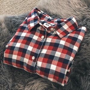 Uniqlo flannel checked long-sleeve shirt